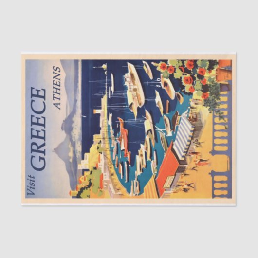 ヴィンテージギリシャトラベルティッシュペーパー 薄葉紙 (正面)