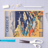 ヴィンテージギリシャトラベルティッシュペーパー 薄葉紙 (クラフト)