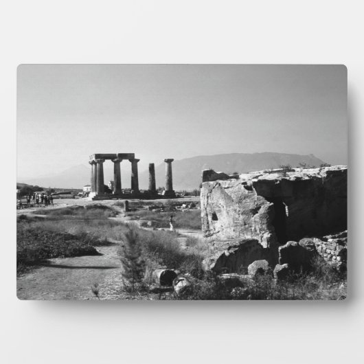 ヴィンテージギリシャ古代コリントアポロ寺院 フォトプラーク (正面)