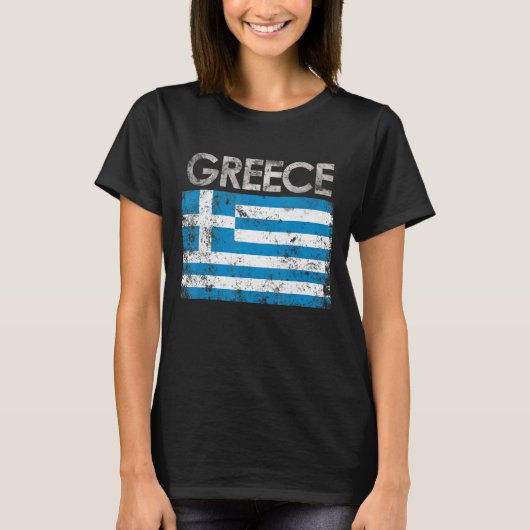 ヴィンテージギリシャ国旗のプライド Tシャツ (正面)