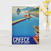 ヴィンテージギリシャ島コルフ旅行はがき カード (黄色い花)