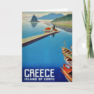 ヴィンテージギリシャ島コルフ旅行はがき カード