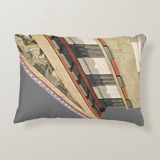 ヴィンテージギリシャ建築、アテナ寺院 アクセントクッション (裏面)