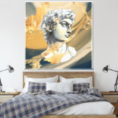 ヴィンテージギリシャ彫刻金ゴールド大理石 キャンバスプリント (インサイチュ (寝室))