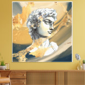 ヴィンテージギリシャ彫刻金ゴールド大理石 キャンバスプリント (インサイチュ (リビング))