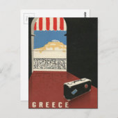 ヴィンテージギリシャ旅行アテネパルテノン寺院 ポストカード (正面/裏面)