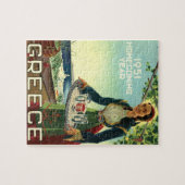 ヴィンテージギリシャ旅行イラストレーションアート ジグソーパズル (横)