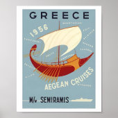 ヴィンテージギリシャ旅行グラフィックポスター ポスター (正面)