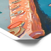 ヴィンテージギリシャ旅行ビーチポスター ポスター (角)