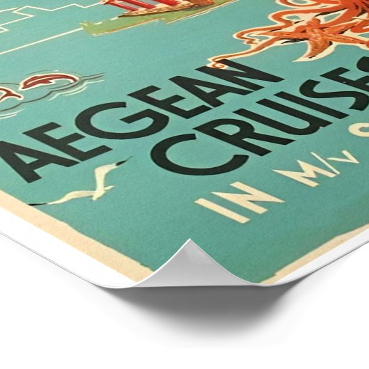 ヴィンテージギリシャ旅行海のポスター ポスター (角)