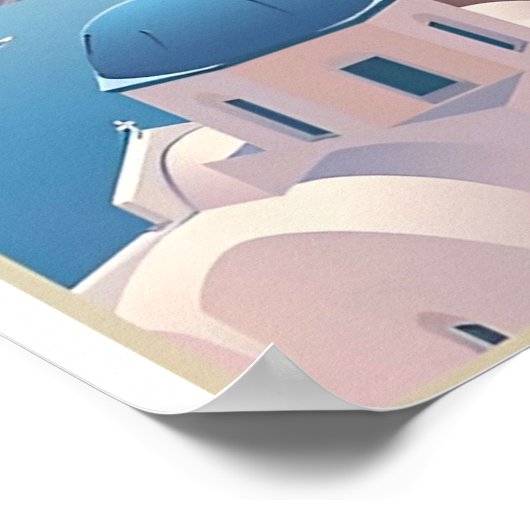 ヴィンテージギリシャ旅行海ポスター ポスター (角)