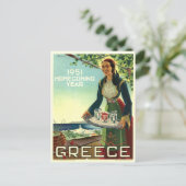 ヴィンテージギリシャ旅行諸島サントリーニミコノス ポストカード (スタンド正面)