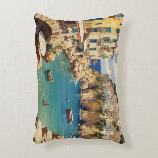 ヴィンテージギリシャ旅行 – コルフ島 アクセントクッション (正面(垂直))