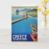 ヴィンテージギリシャ旅行 – コルフ島 カード (黄色い花)