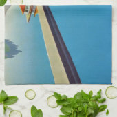 ヴィンテージギリシャ旅行 – コルフ島 キッチンタオル (折り畳み)