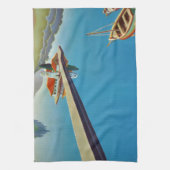 ヴィンテージギリシャ旅行 – コルフ島 キッチンタオル (縦)