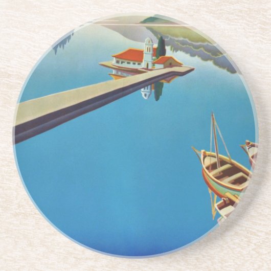 ヴィンテージギリシャ旅行 – コルフ島 コースター (正面)