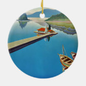 ヴィンテージギリシャ旅行 – コルフ島 セラミックオーナメント (裏面)