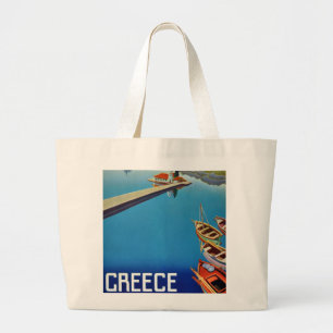ヴィンテージギリシャ旅行 – コルフ島 ラージトートバッグ