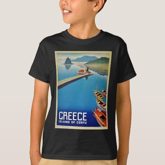 ヴィンテージギリシャ旅行 – コルフ島 Tシャツ (正面)