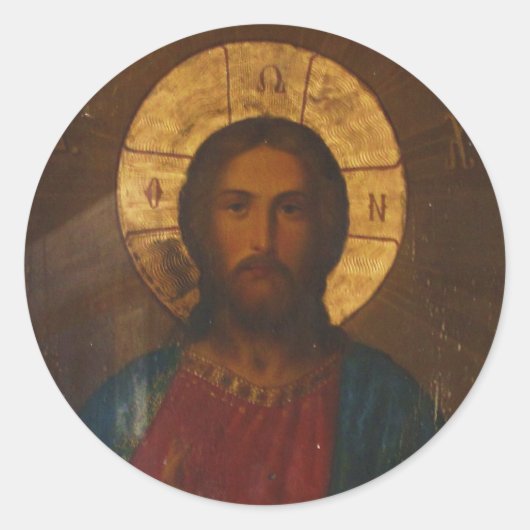ヴィンテージギリシャ正統のアイコン ラウンドシール (正面)