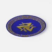 ヴィンテージギリシャ鍵とシシリア人トリナクリア ペーパープレート (アングル)