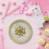 ヴィンテージギリシャ鍵とシチリアトリナクリアフレスコ ペーパープレート (パーティー)