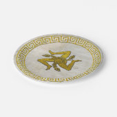 ヴィンテージギリシャ鍵とシチリアトリナクリアフレスコ ペーパープレート (アングル)