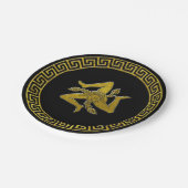 ヴィンテージギリシャ鍵とシチリアトリナクリア ペーパープレート (アングル)