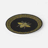 ヴィンテージギリシャ鍵とハチの金ゴールドルック ペーパープレート (アングル)