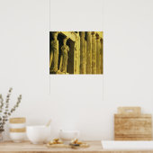 ヴィンテージギリシャ、アテネ、アクロポリス、パルテノン ポスター (キッチン)