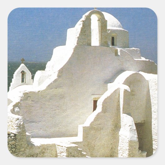 ヴィンテージギリシャ，ミコノス，ギリシャ正教会 スクエアシール (正面)