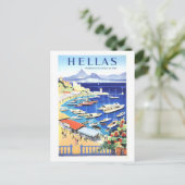 ヴィンテージギリシャ(Hellas)旅行ポスターポストカード ポストカード (スタンド正面)