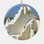 ヴィンテージギリシャ、Myconosのギリシャ正教会 セラミックオーナメント (裏面)