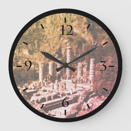 ヴィンテージギリシャDelphiアポロテンプルウォッチラージCl ラージ壁時計 (正面)