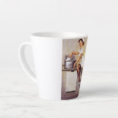 ヴィンテージギルエルブグレンレトロナースピンアップガール カフェラテマグ (左アングル)