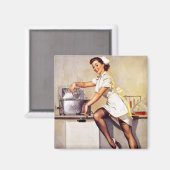 ヴィンテージギルエルブグレンレトロナースピンアップガール マグネット (正面/裏面)