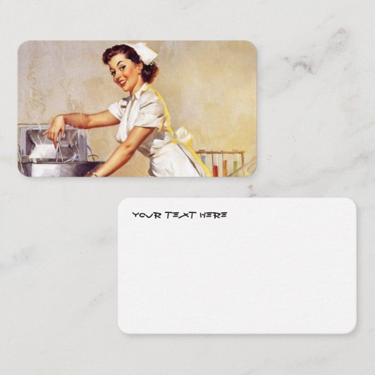 ヴィンテージギルエルブグレンレトロナースピンアップガール 名刺 (正面/裏面)