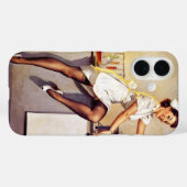 ヴィンテージギルエルブグレンレトロナースピンアップガール Case-Mate iPhoneケース (裏面 (横))