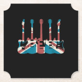 ヴィンテージギ素晴らしタイギリスフラグ – ギタープレーヤー ペーパーコースター (正面)