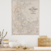 ヴィンテージクインシーMAの地図(1901) ポスター (キッチン)