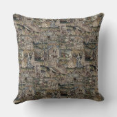 ヴィンテージクイーンエスサータペストリー刺繍紫 クッション (裏面)