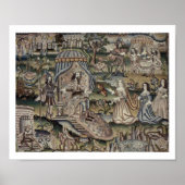 ヴィンテージクイーンエスサータペストリー刺繍紫 ポスター