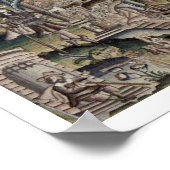 ヴィンテージクイーンエスサータペストリー刺繍紫 ポスター (角)