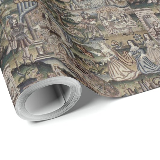 ヴィンテージクイーンエスサータペストリー刺繍紫 ラッピングペーパー (ロールコーナー)