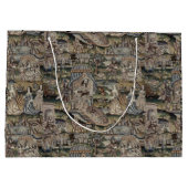 ヴィンテージクイーンエスサータペストリー刺繍紫 ラージペーパーバッグ (裏面)