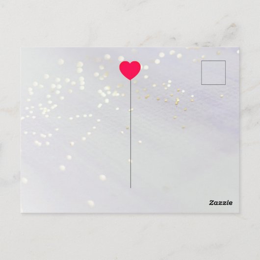 ヴィンテージクイーンオブハートバレンタインホリデーハガキ ポストカード (裏面)