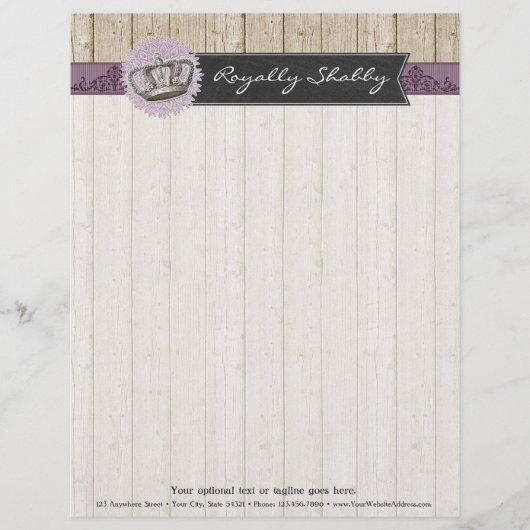 ヴィンテージクイーンクラウン素朴オンウッド&シャルボード レターヘッド (正面)