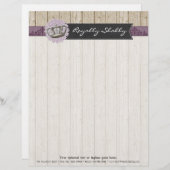 ヴィンテージクイーンクラウン素朴オンウッド&シャルボード レターヘッド (正面/裏面)