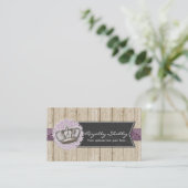 ヴィンテージクイーンクラウン素朴オンウッド&シャルボード 名刺 (スタンド正面)